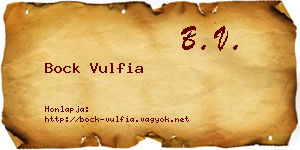Bock Vulfia névjegykártya